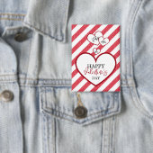 Badge Joyeuse Saint-Valentin Cœurs Rouges Rayures de Cra (Insitu)