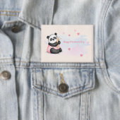 Badge Joyeuse Saint-Valentin Panda Lapin à l'aquarelle C (Insitu)