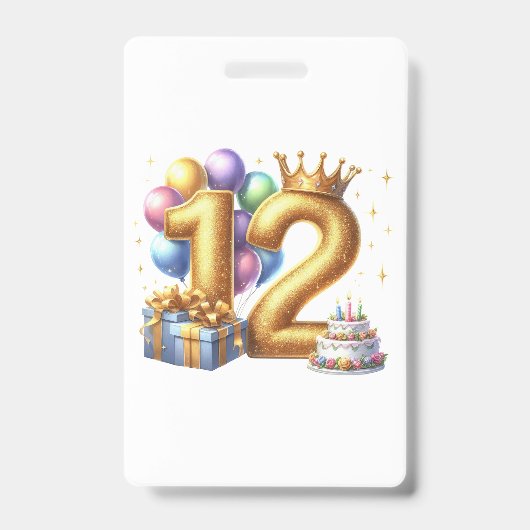 Badge Joyeux 12e anniversaire (Avant)