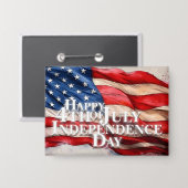 Badge Joyeux 4 juillet - Fête de l'Indépendance (Recto/Verso)