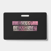 Badge joyeux anniversaire coloré (Arrière)