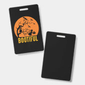 Badge Joyeux Anniversaire Drôle et Bootiful d'Halloween (Avant & arrière)