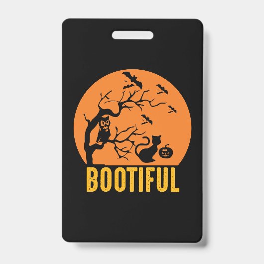 Badge Joyeux Anniversaire Drôle et Bootiful d'Halloween (Avant)