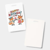 Badge Joyeux Anniversaire Renards (Avant & arrière)