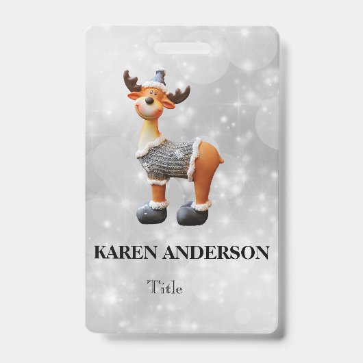 Badge Joyeux Christmoose portant un casquette (Face)