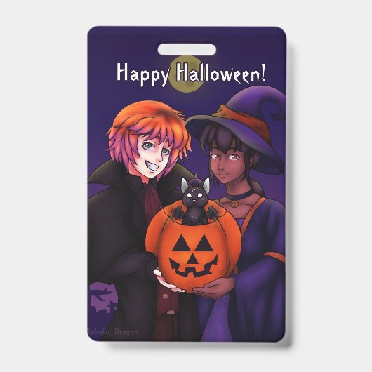 Badge Joyeux costumes d'Halloween (Avant)