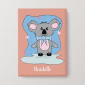 Badge Joyeux enfant koala Épinglette de la Saint-Valenti (Recto)