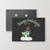 Badge Joyeux et Noël magique avec un Twist Dragon (Recto/Verso)