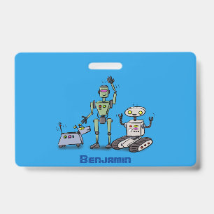 Badge Joyeux joli dessin de trois robots trio