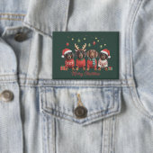 Badge Joyeux Noël Santa Renne Dachshund Weiner  (Insitu)