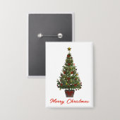 Badge Joyeux Noël. Sapin de Noël (Recto/Verso)