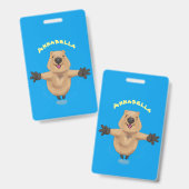 Badge Joyeux sauter quokka dessin animé (Front & Back)