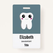 Badge Joyeux sourire Dental Tooth Cute (Dos)