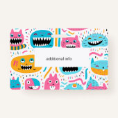 Badge Joyeux visage de chat et de monstre (Dos)