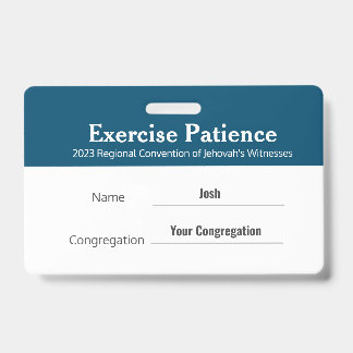 Badge JW 2023 Convention Nom personnalisé Exercice Patie