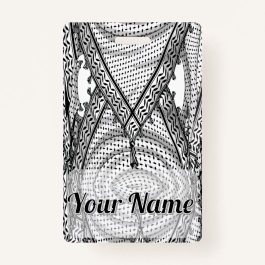 Badge Keffiyeh Écharpe palestinienne tissu traditionnel (Devant)