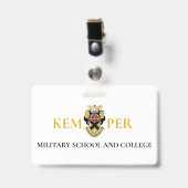 Badge Kemper Military School and College (Avant avec clip)
