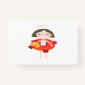 Badge kid play in beach (Devant)