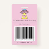 Badge Kids Pink UFO Party Alien Recherche carte de sécur (Dos)