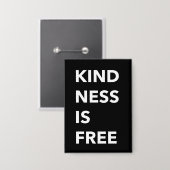 Badge KINDNESS EST GRATUIT Bouton de typographie gras (Recto/Verso)