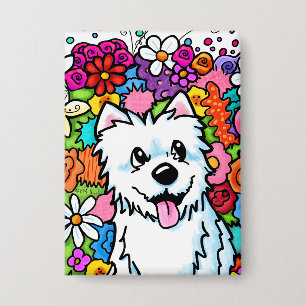 Badge KiniArt Westie Jardin Joyeux
