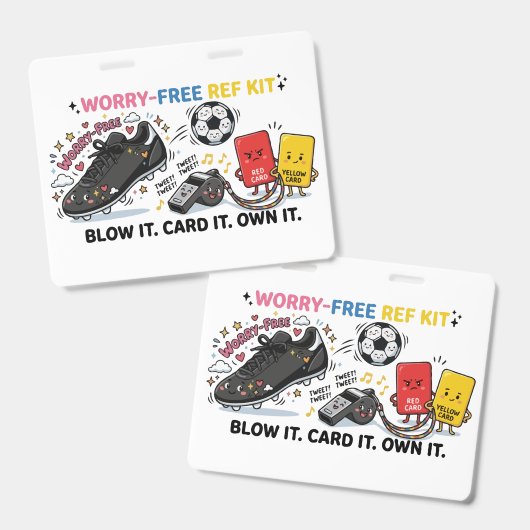 Badge Kit de réf arbitre sans souci — Arbitre de footbal (Avant & arrière)