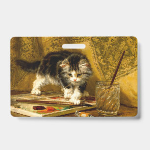 Badge Kitten avec peinture et brosses