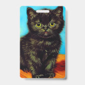 Badge Kitten Boudeur de Style Van Gogh (Arrière)