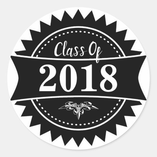Badge Klasse van 2018 Ronde Sticker (Voorkant)
