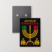 Badge Kwanzaa joyeux (Recto/Verso)