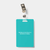 Badge La coutume turquoise badine l'alerte d'allergie (Back with Clip)