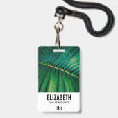 Badge La Feuille verte Forêt tropicale Nature Photo (Avant avec lanière)