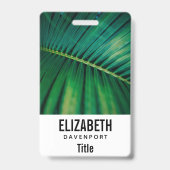 Badge La Feuille verte Forêt tropicale Nature Photo (Arrière)