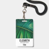 Badge La Feuille verte Forêt tropicale Nature Photo (Arrière avec lanière)