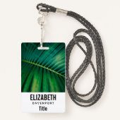 Badge La Feuille verte Forêt tropicale Nature Photo (Derrière avec lanière)