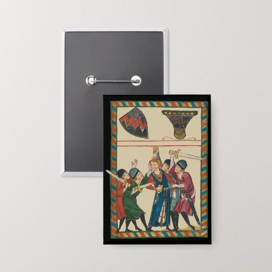 Badge La Mort De Reinmar von Brennenberg Art Médiéval (Recto/Verso)