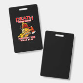 Badge La Mort Sourit À Tous Les Pompiers Pompiers Pompie (Avant & arrière)