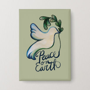 Badge La paix sur terre colombe de l'espoir art pacifiqu