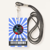 Badge La partie de bowling, passage de VIP, invitation, (Devant avec lanière)