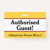 Badge La plaine "a autorisé l'invité !" Insigne (Dos)