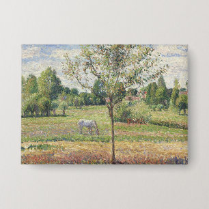 Badge La Prairie au cheval gris, Eragny, Peinture à l'hu