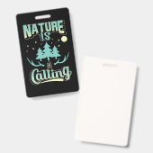 Badge La Randonnée Appelle La Nature (Avant & arrière)