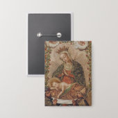 Badge La Vierge adorant le Christ Enfant Noël (Recto/Verso)