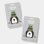 Badge Laisse-passeport de boisson de la Saint-Patrick (Avant & arrière)