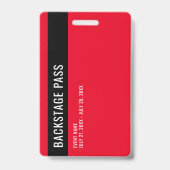 Badge Laisser-passer de personnel rouge blanc (Arrière)