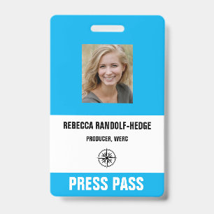 Badge Laisser-passer de presse pour événement spécial BL
