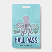 Badge Laisser-passer Hall Pieuvre Enseignant École (Arrière)
