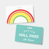 Badge laissez-passer de bureau arc-en-ciel pour la class (Recto et verso)
