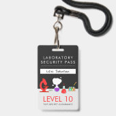 Badge Laissez-passer de sécurité pour une fête scientifi (Avant avec lanière)