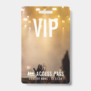 Badge Laissez-passer personnalisé pour événement de conc